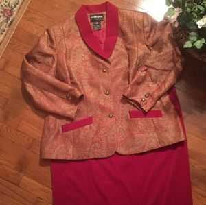 PLUS SIZE SAG HARBOR PAISLEY PRINT DRESS SUIT